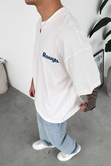 Beyaz RG Baskılı Premium Oversize Tişört