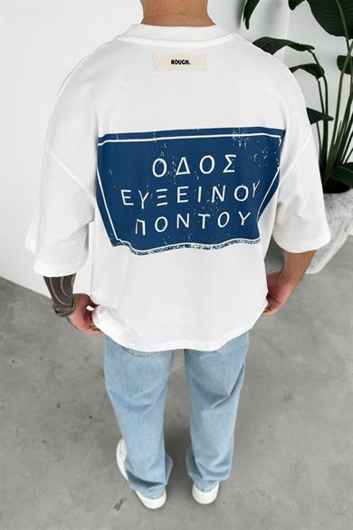 Beyaz RG Baskılı Premium Oversize Tişört