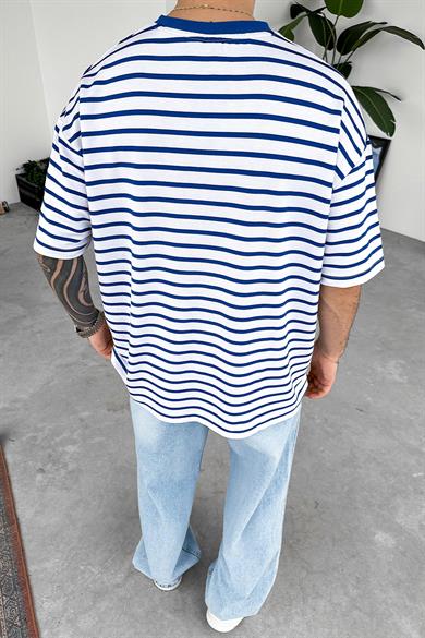Beyaz Royal Club Nakış Oversize Tişört
