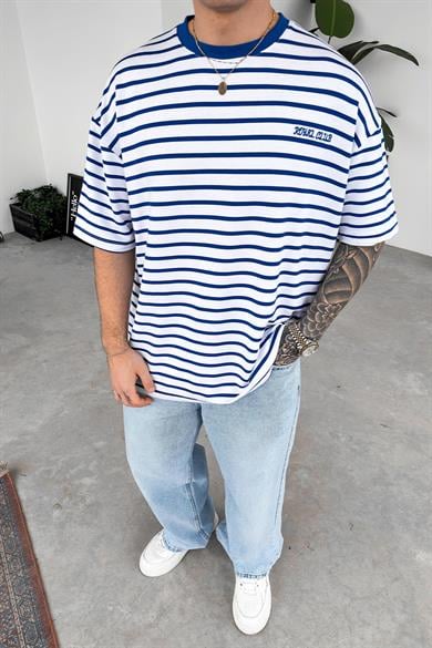 Beyaz Royal Club Nakış Oversize Tişört