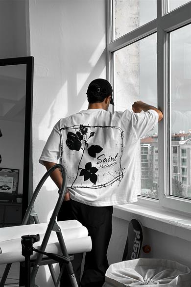Beyaz Saint OUTPLENTY PREMİUM Oversize Tişört