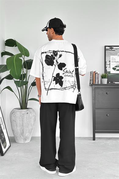Beyaz Saint OUTPLENTY PREMİUM Oversize Tişört