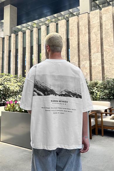 Beyaz Sierra Nevada OUTPLENTY PREMİUM Oversize Tişört