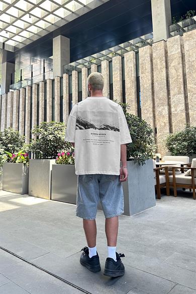 Beyaz Sierra Nevada OUTPLENTY PREMİUM Oversize Tişört
