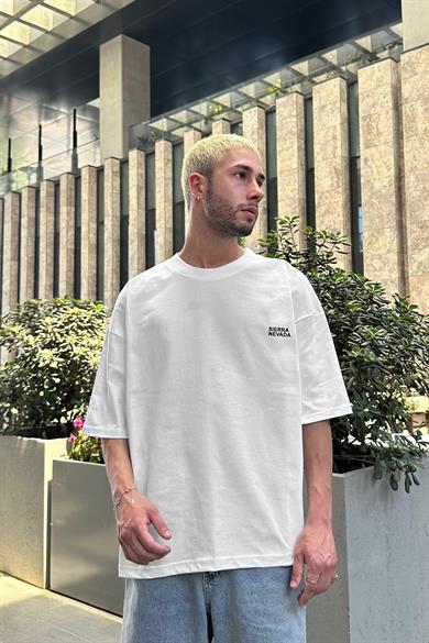 Beyaz Sierra Nevada OUTPLENTY PREMİUM Oversize Tişört