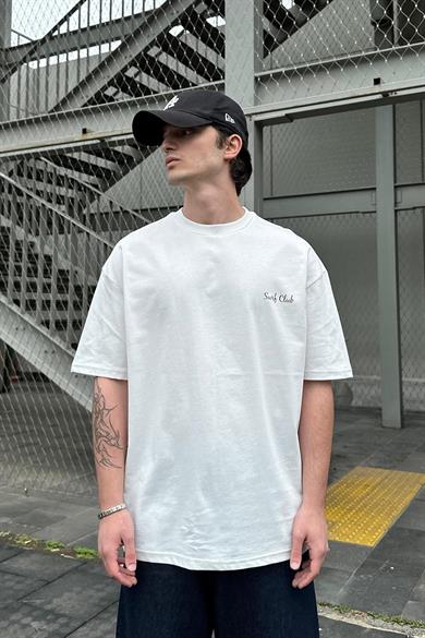 Beyaz Surf Club PM Oversize Tişört