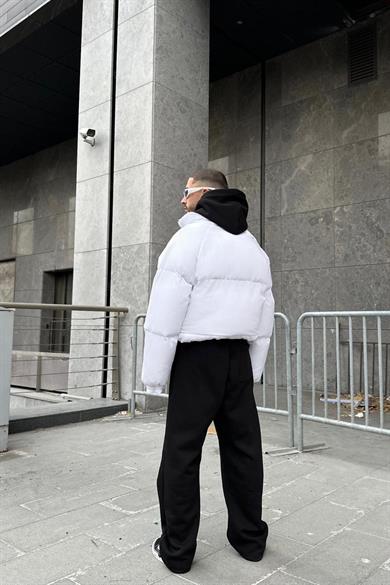 Beyaz Taba Basic MH Oversize Şişme Mont