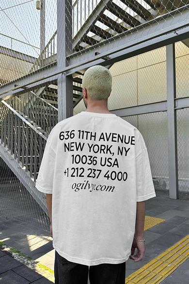 Beyaz USA OUTPLENTY PREMİUM Oversize Tişört