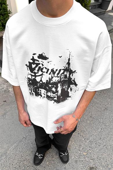 Beyaz Vicinity DL Oversize Tişört