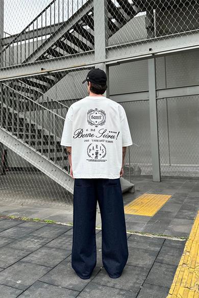 Beyaz Votre Sante OUTPLENTY PREMİUM Oversize Tişört