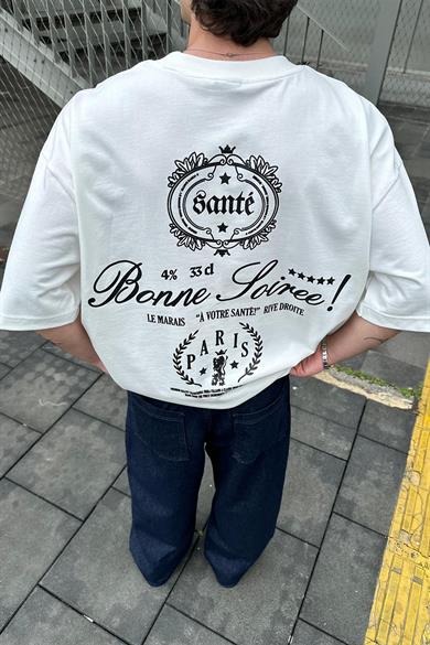 Beyaz Votre Sante OUTPLENTY PREMİUM Oversize Tişört
