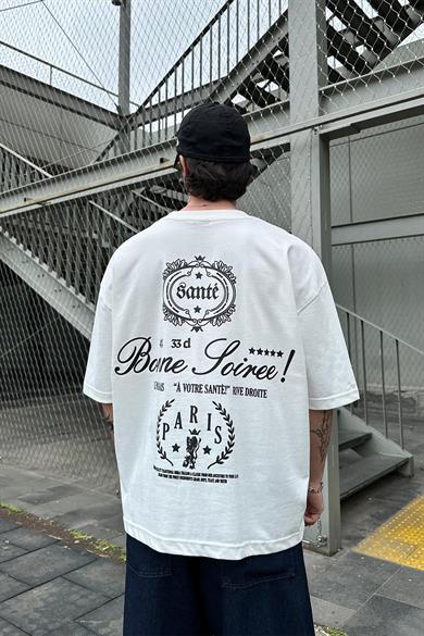 Beyaz Votre Sante OUTPLENTY PREMİUM Oversize Tişört