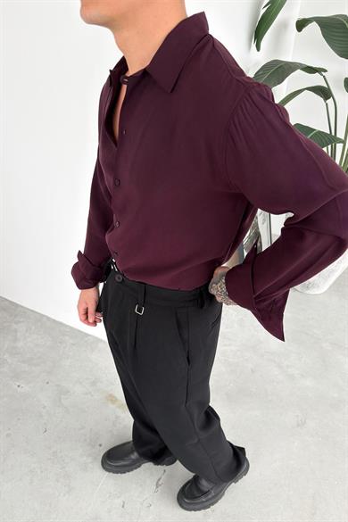 Bordo Soft Premium Relaxed Gömlek