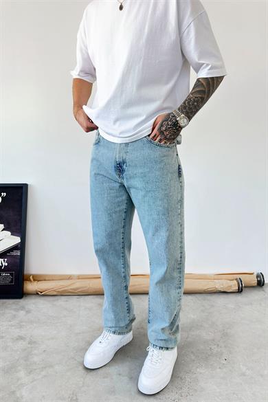 Buz Mavi Basic Baggy Pantolon