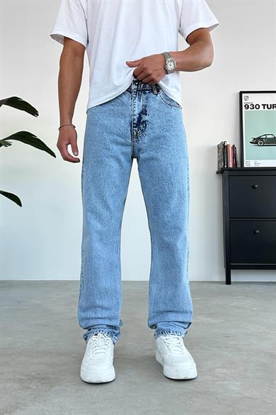 Buz Mavi Basic Baggy Pantolon