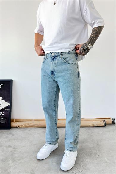 Buz Mavi Basic Baggy Pantolon