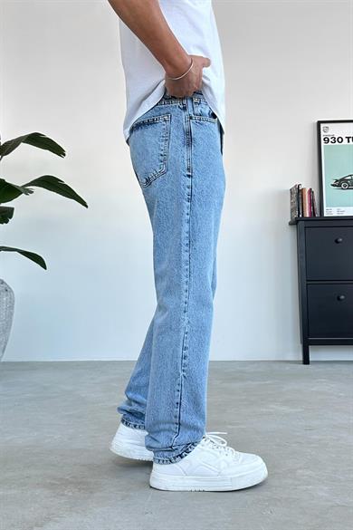 Buz Mavi Basic Baggy Pantolon