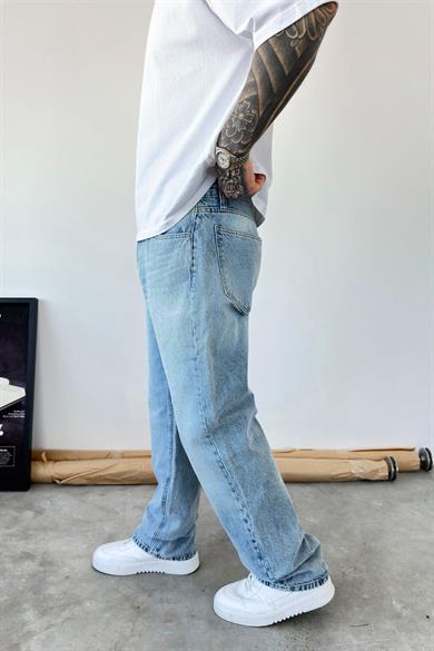 Buz Mavi Basic Baggy Pantolon