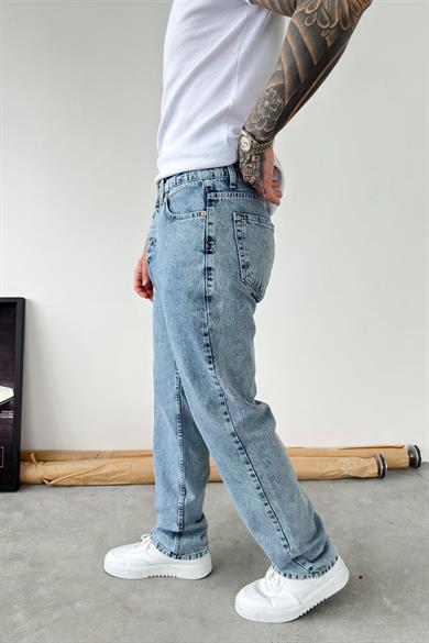Buz Mavi Basic Baggy Pantolon