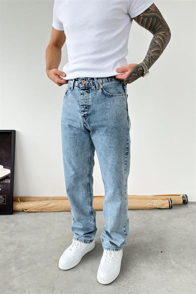 Buz Mavi Basic Baggy Pantolon