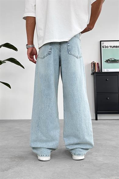Buz Mavi Basic Ekstra Bol Baggy Pantolon
