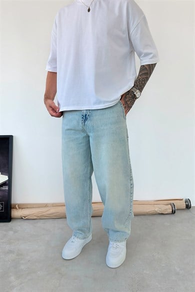 Buz Mavi Basic Skater Pantolon