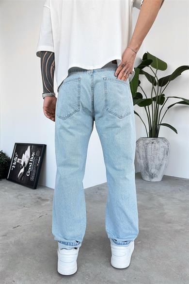 Buz Mavi Dokulu Basic Regular Pantolon