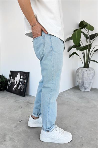 Buz Mavi Dokulu Basic Regular Pantolon