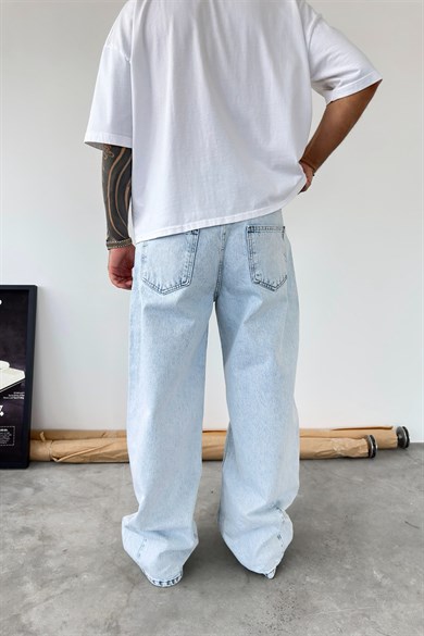 Buz Mavi Premium Süper Baggy Pantolon