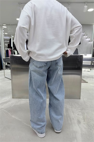 Buz Mavi Soft Degrade Premium Süper Baggy Pantolon