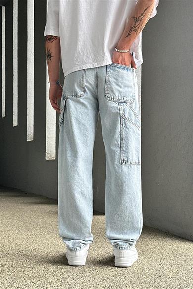Buz Mavi Tasarım Cepli R4 DL Baggy Pantolon