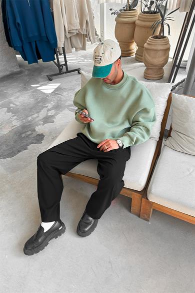 Buz Yeşil Cozy Basic Oversize Sweat