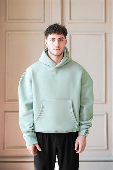 Buz Yeşil Cozy Basic Oversize Sweatshirt
