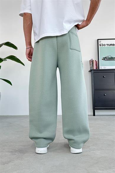 Buz Yeşil Cozy Basic Pileli Baggy Eşofman
