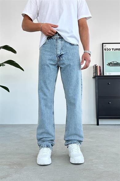 Dokulu Buz Mavi Basic Baggy Pantolon