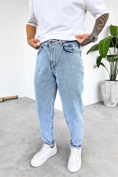 Dokulu Buz Mavi Basic Regular Pantolon