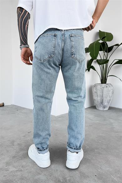 Dokulu Buz Mavi Basic Regular Pantolon