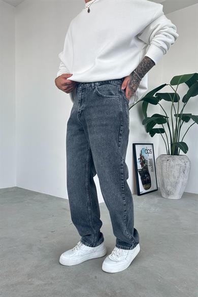 Dokulu Gri Basic Regular Pantolon