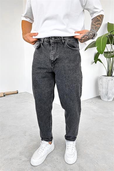 Dokulu Gri Basic Regular Pantolon