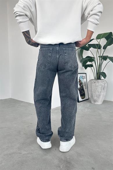 Dokulu Gri Basic Regular Pantolon