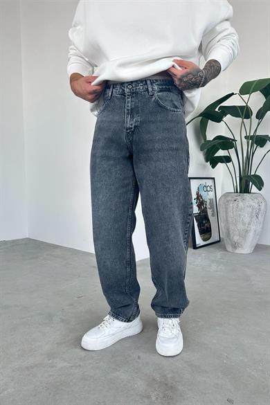 Dokulu Gri Basic Regular Pantolon