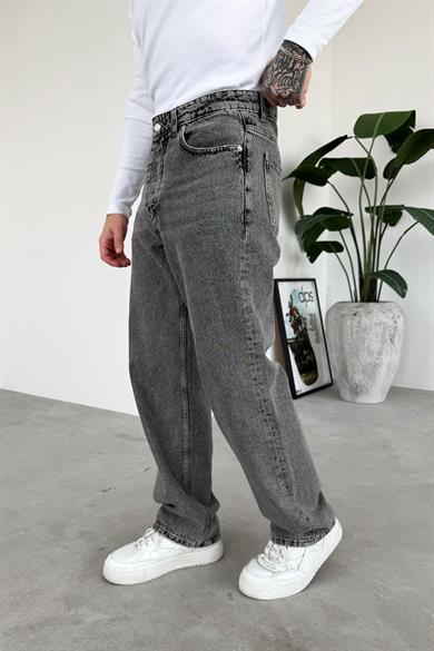 Dokulu Gri Soft Degrade Basic Regular Pantolon