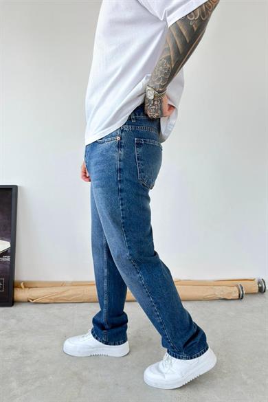 Dokulu Mavi Soft Degrade Baggy Pantolon