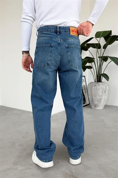 Dokulu Mavi Soft Degrade Basic Regular Pantolon