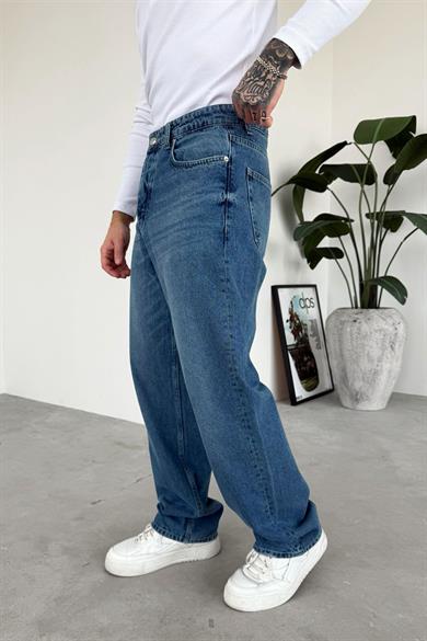 Dokulu Mavi Soft Degrade Basic Regular Pantolon