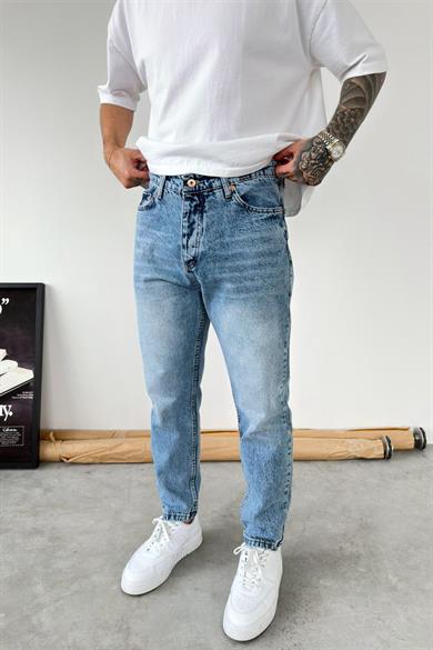 Dokulu Mavi Soft Degrade Boyfriend Pantolon