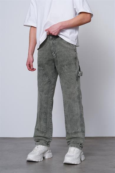 Dokulu Yeşil Patch Tasarım V8 DL Baggy Pantolon