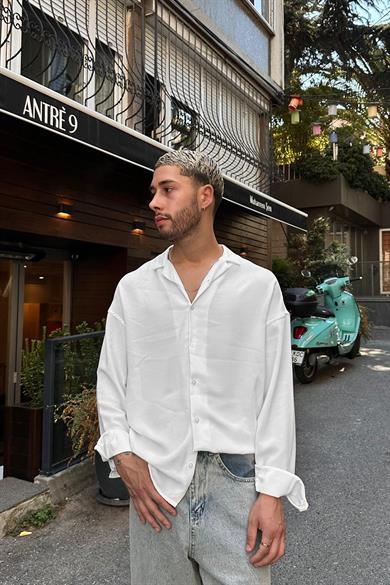 Ekru Basic K52 MH Oversize Gömlek