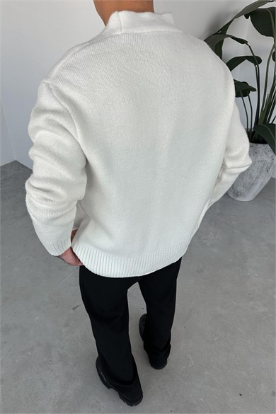 Ekru Basic Soft Relaxed Hırka