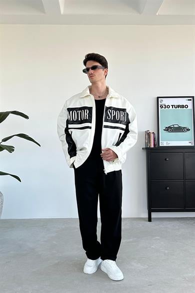 Ekru Motorsport Bomber Yarışçı Ceket